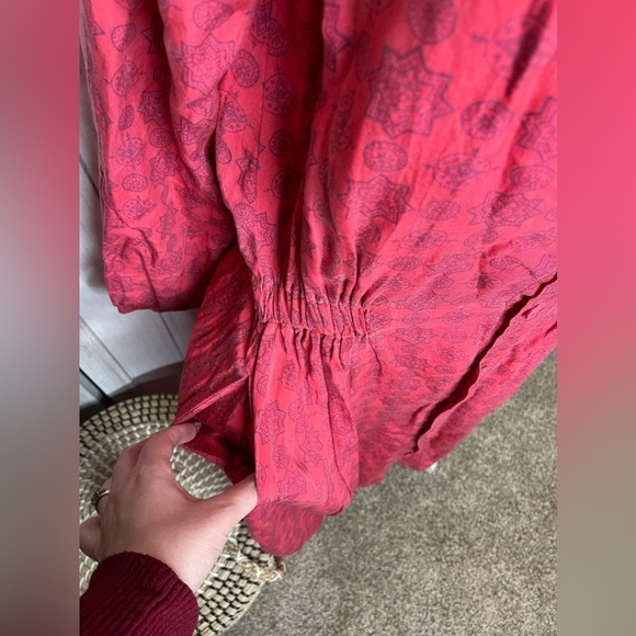 GRANDMA MAMA DAUGHTER Dress Button Down Red Pink Cotton Sz Large - Picture 3 of 6